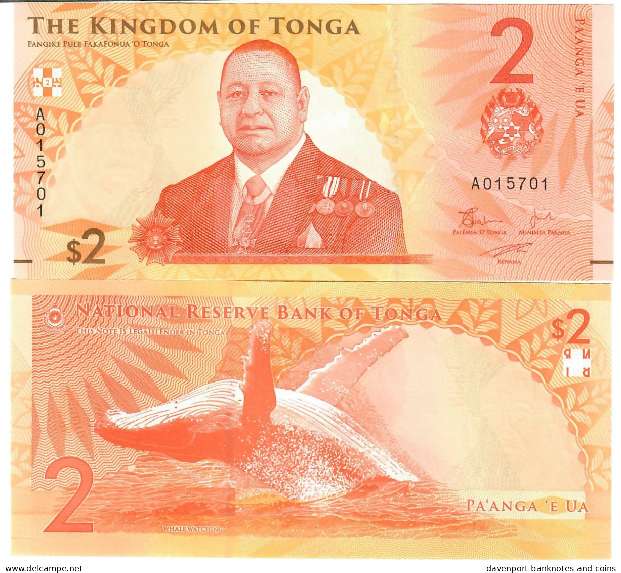 Tonga 2 Pa'anga 2023 (2024) UNC "A" - Tonga