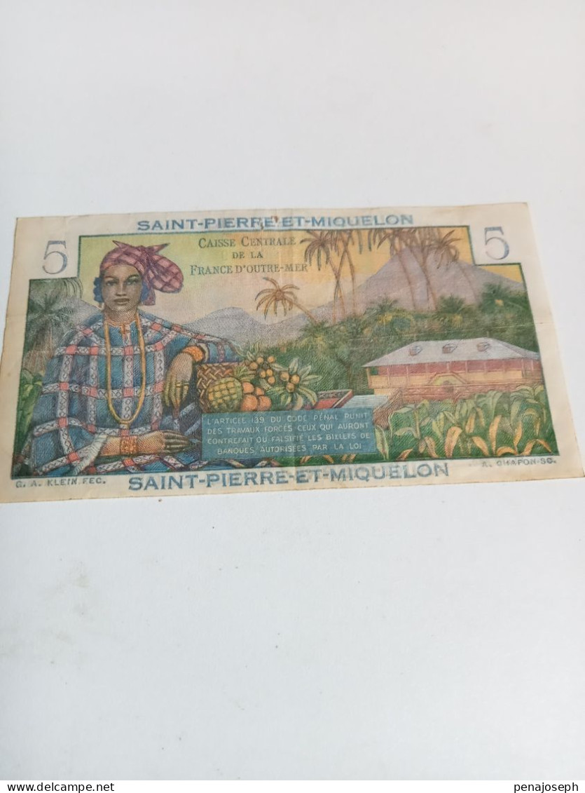 billet de 5 francs saint-pierre-miquelon