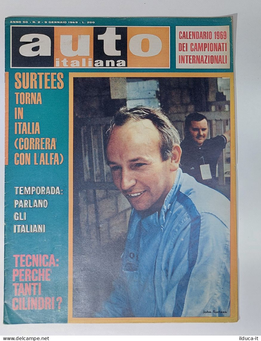 50355 Auto Italiana A. 50 Nr 2 1969 - John Surtees Alfa Romeo, Calendario Campio - Motoren