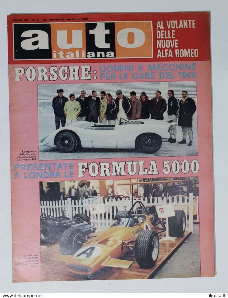 50370 Auto Italiana A. 50 Nr 4 1969 - Porsche - Formula 5000 - Alfa Romeo - Engines