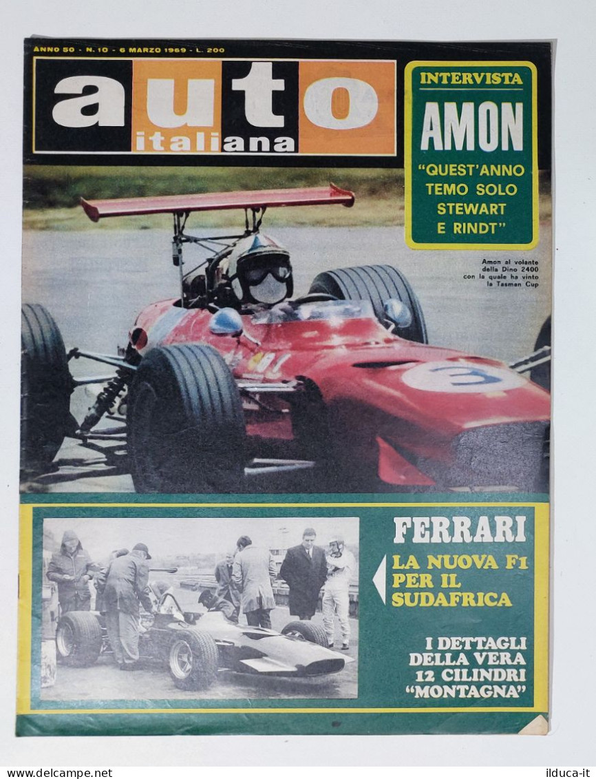 50389 Auto Italiana A. 50 Nr 10 1969 - Ferrari F1 - Amon - Stewart E Rindt - Motoren