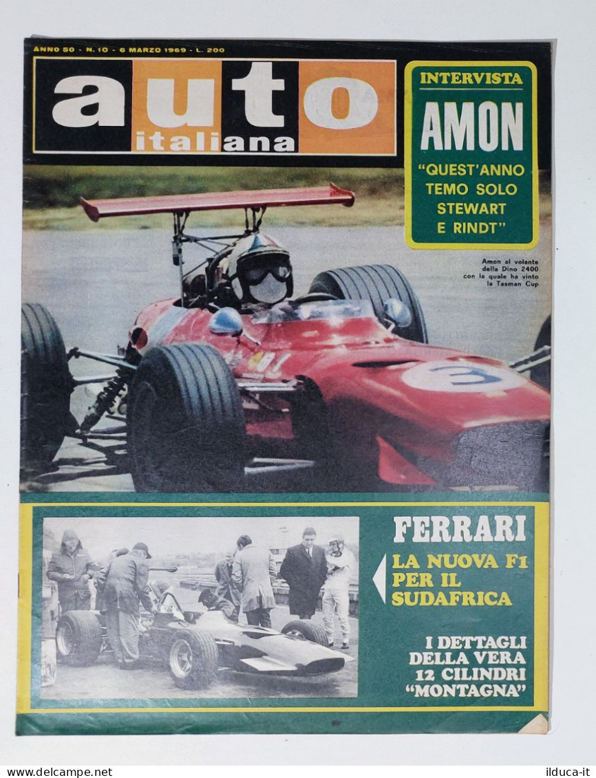 50389 Auto Italiana A. 50 Nr 10 1969 - Ferrari F1 - Amon - Stewart E Rindt - Engines