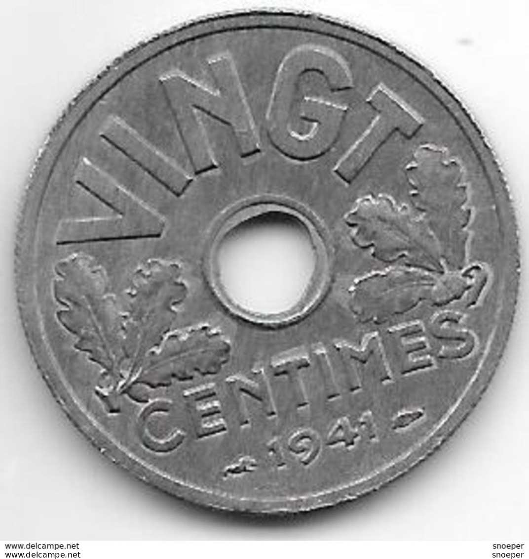 France 20 Centimes  1941  Km  899   Xf+  !!! - 20 Centimes