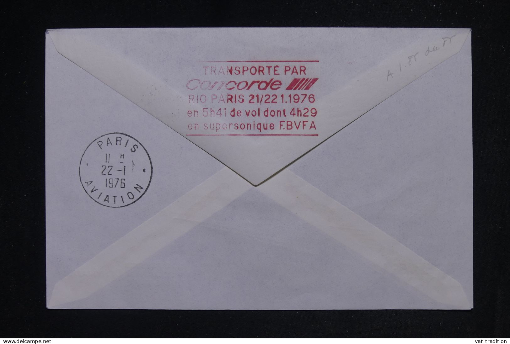 BRESIL - Enveloppe En 1976 Du 1er Vol Du Concorde Rio De Janeiro / Paris - L 149695 - Briefe U. Dokumente