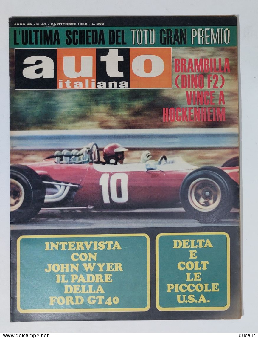 50484 Auto Italiana A. 49 Nr 43 1968 - Ferrari Dino F2 - Ford GT 40 - Motores