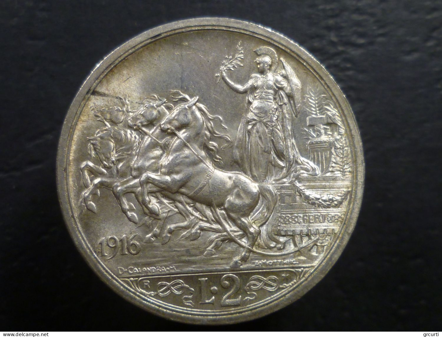 Italia - 2 Lire 1916 - Quadriga Briosa - Gig. 101 - KM# 55 - 1900-1946 : Victor Emmanuel III & Umberto II