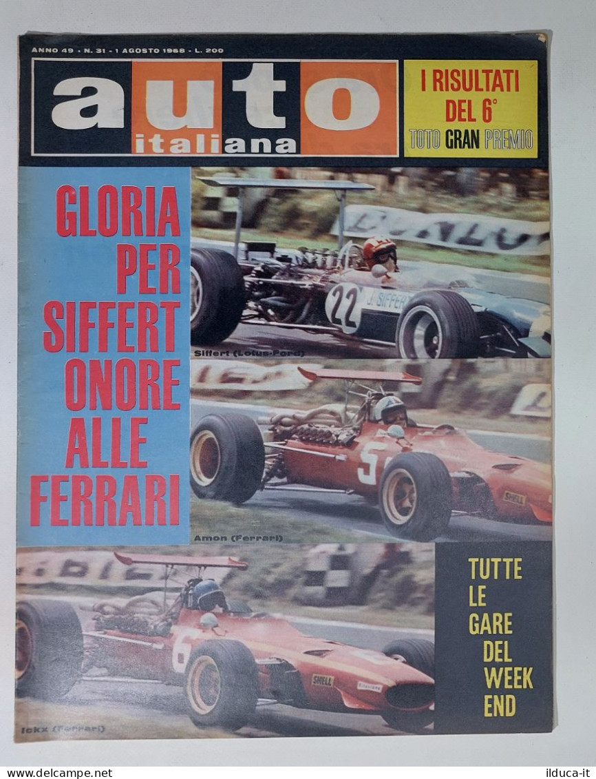50539 Auto Italiana A. 49 Nr 31 1968 - Siffert - Ferrari - Ickx - Moteurs