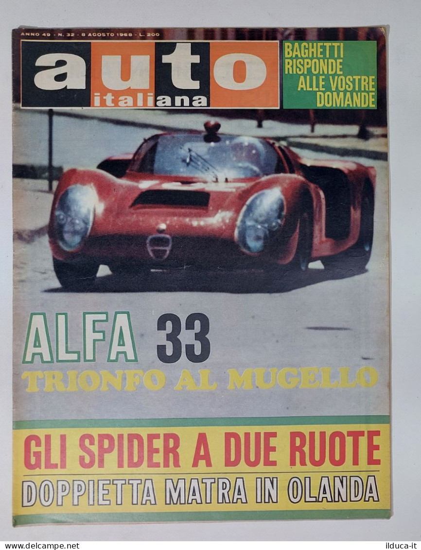 50540 Auto Italiana A. 49 Nr 32 1968 - Alfa Romeo 33 - Matra - Mugello - Motoren