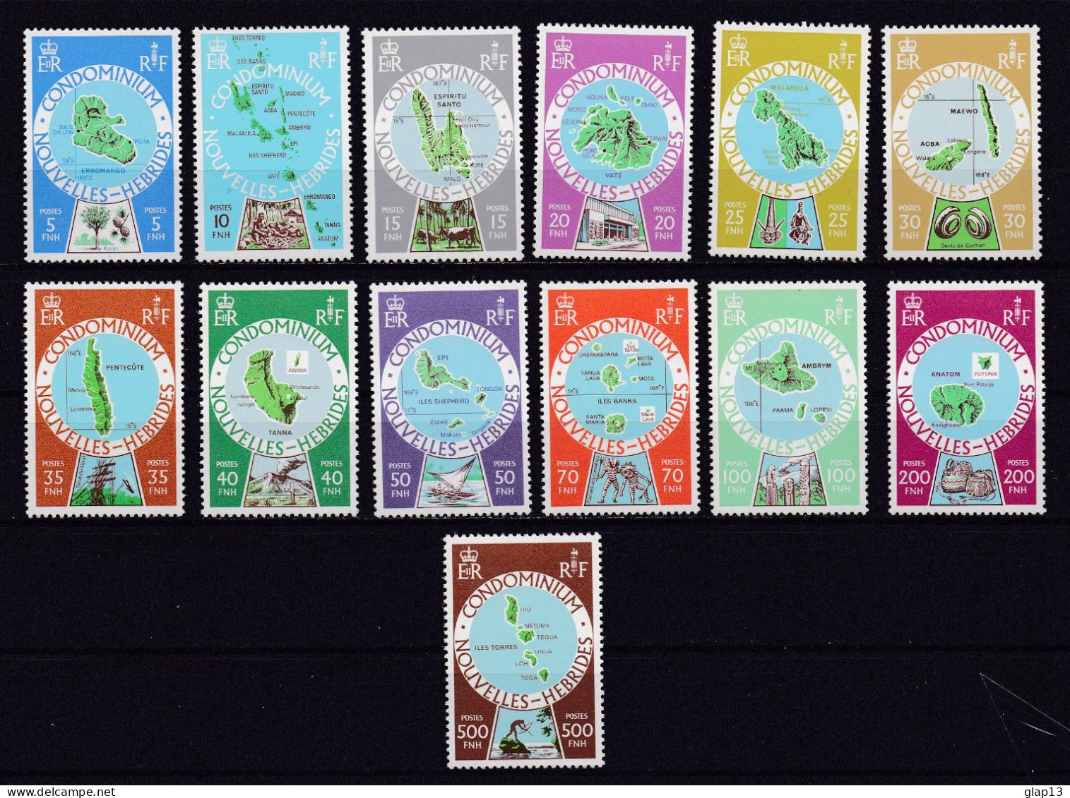 NOUVELLE HEBRIDES 1977 TIMBRE N°495/07 NEUF** CARTES - Neufs