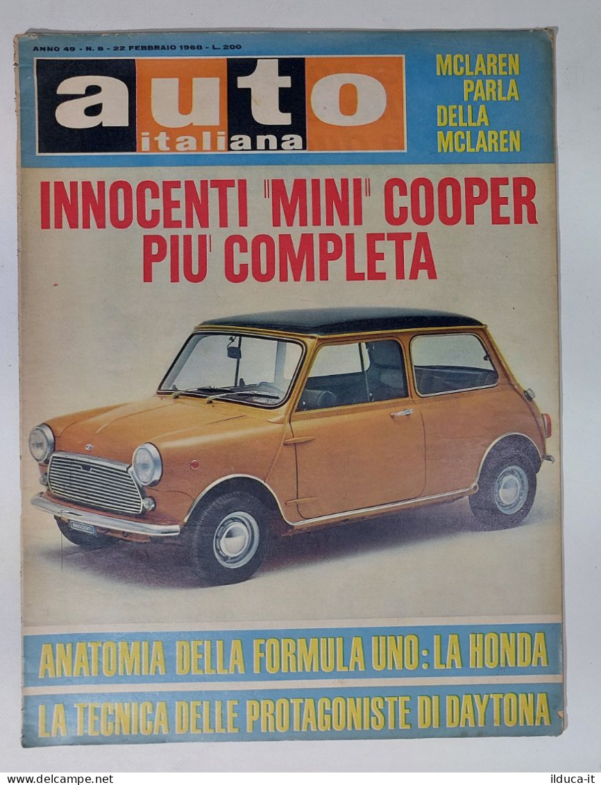 50546 Auto Italiana A. 49 Nr 8 1968 - Innocenti Mini Cooper - Daytona - Moteurs