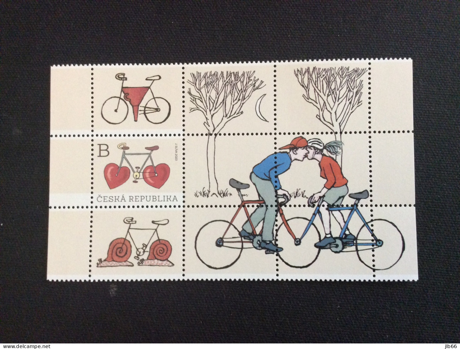 Yvert 1034 Pofis 1195 ** CZ 2023 Cyclisme Avec Vignette Vélo Bike Petit Bloc - Unused Stamps
