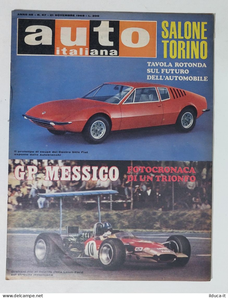 50554 Auto Italiana A. 49 Nr 47 1968 - GP Messico - Graham Hill - Lotus - Ford - Motores