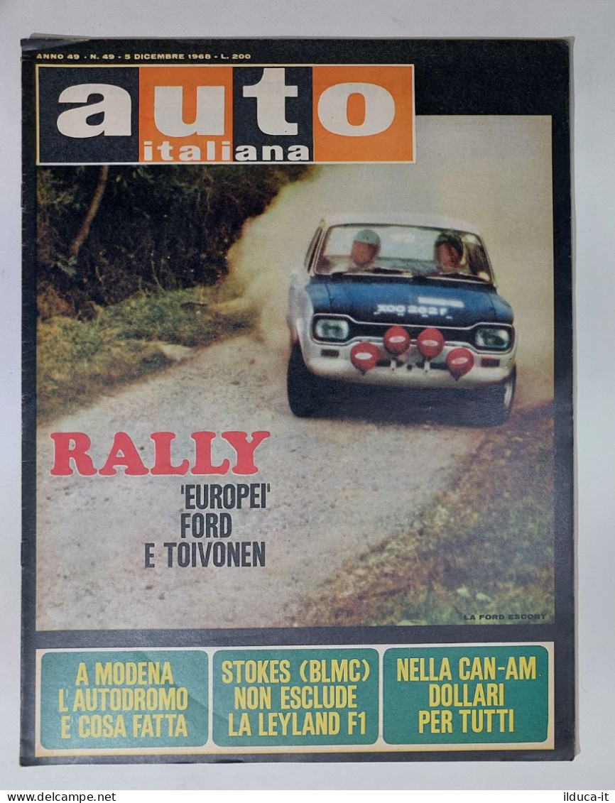 50559 Auto Italiana A. 49 Nr 49 1968 - Rally - Ford E Toivonen - Leyland F1 - Engines