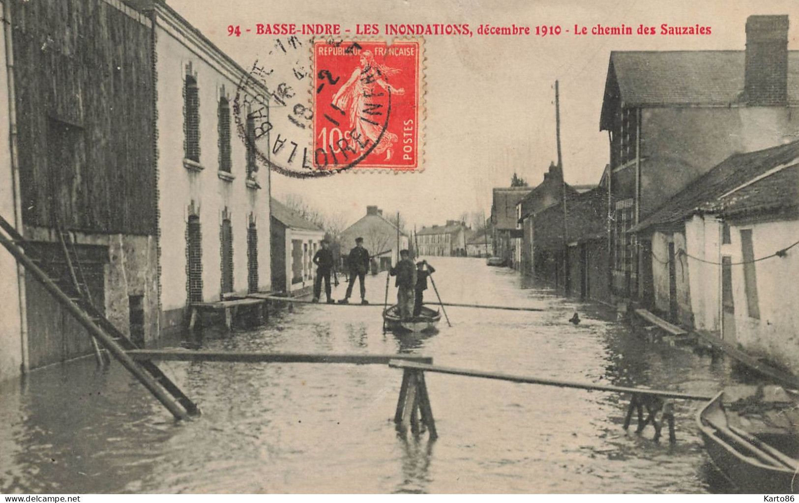 Basse Indre * Le Chemin Des Sauzaies * Inondations Décembre 1910 - Basse-Indre