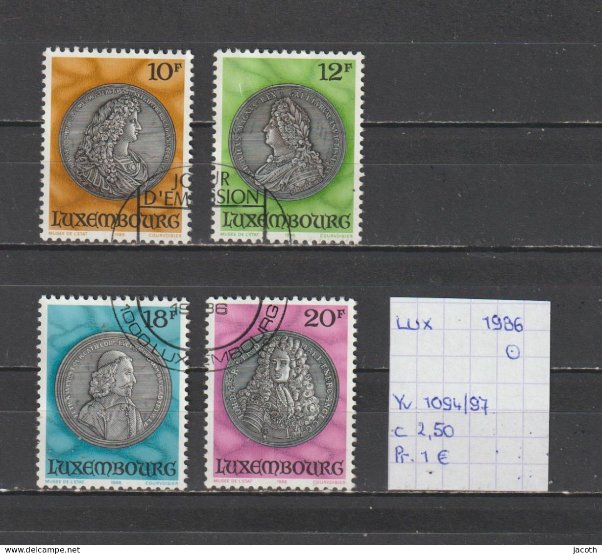 (TJ) Luxembourg 1986 - YT 1094/97 (gest./obl./used) - Usati