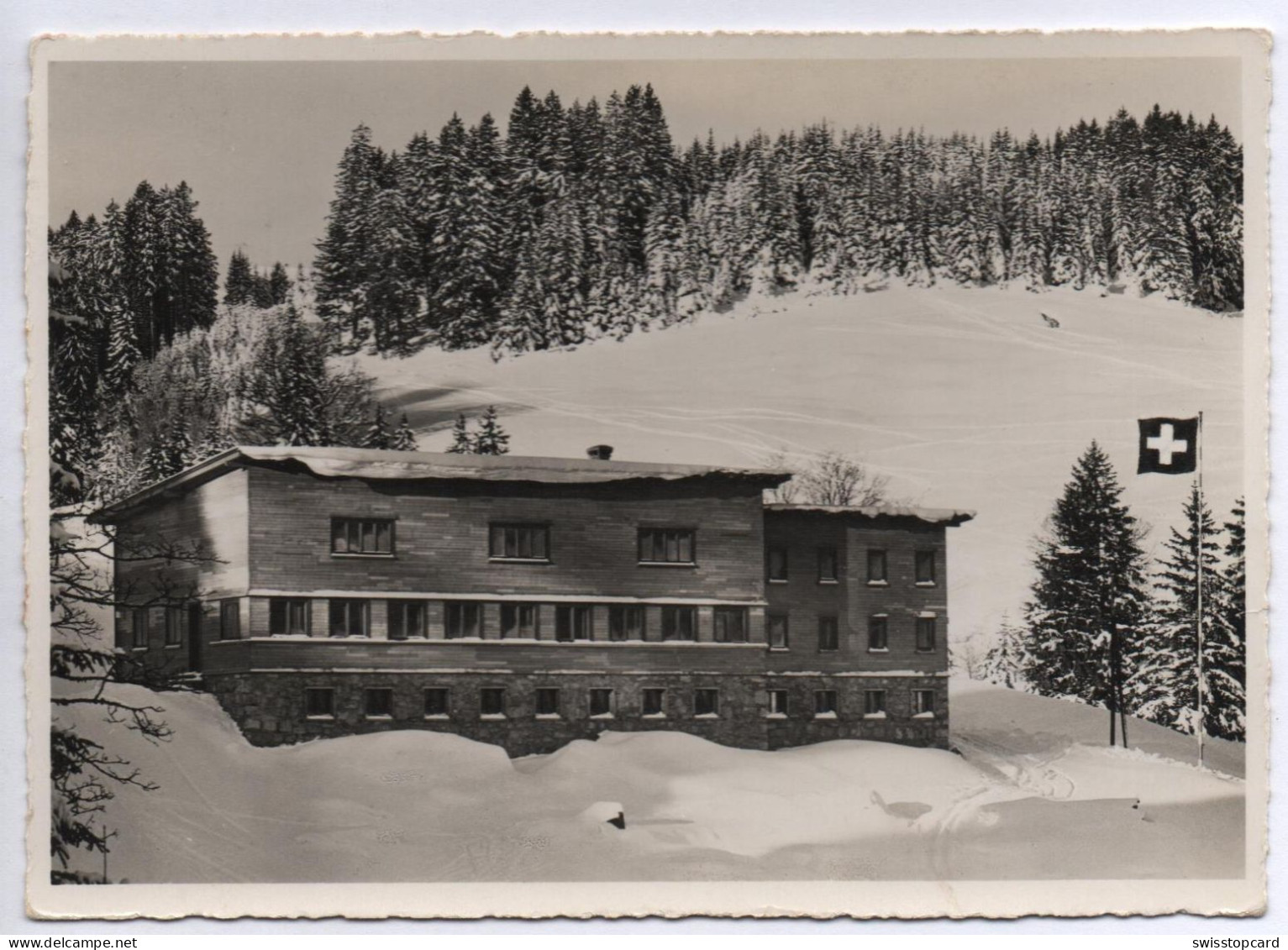 FLUMS-GROSSBERG Ski- U. Ferienheim Turnverein "Alte Sektion" Zürich Gel. 1938 Stempel Ferienheim - Flums