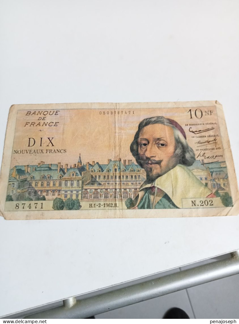 Billet 10 Nouveaux Francs (Richelieu) 1962  France - 10 NF 1959-1963 ''Richelieu''