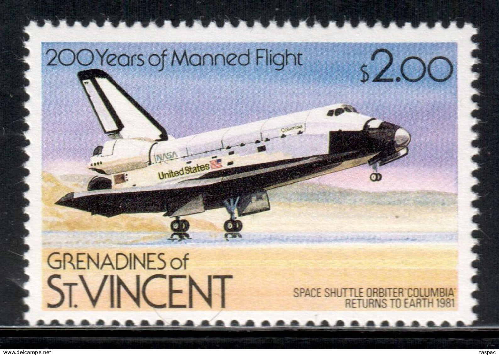 Grenadines Of St. Vincent 1983 Mi# 267 ** MNH - Short Set - Space Shuttle Columbia - América Del Norte