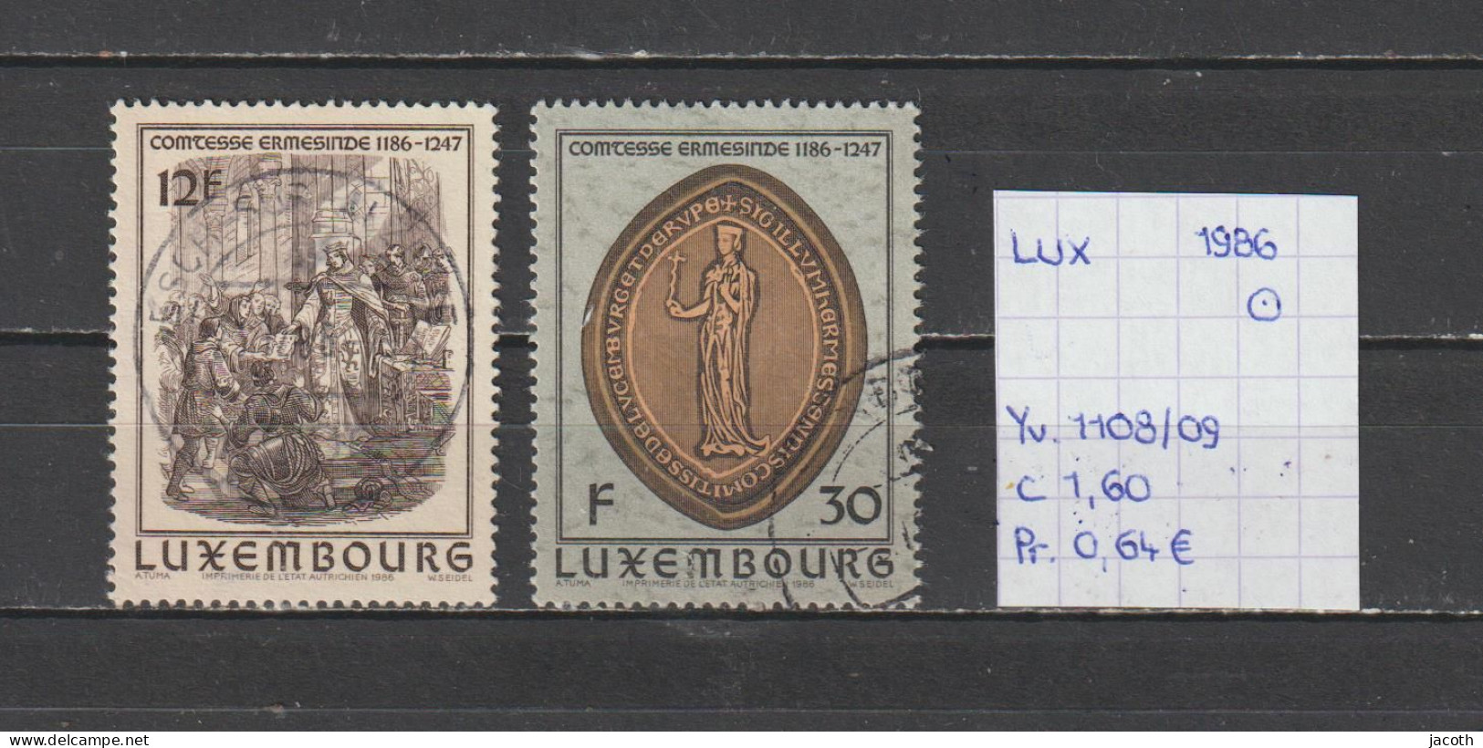 (TJ) Luxembourg 1986 - YT 1108/09 (gest./obl./used) - Gebruikt