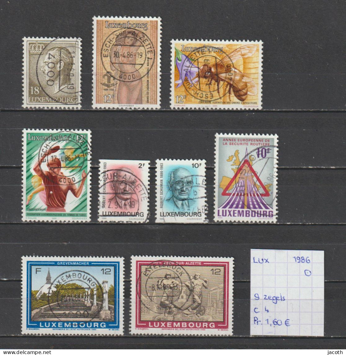 (TJ) Luxembourg 1986 - 9 Zegels (gest./obl./used) - Used Stamps