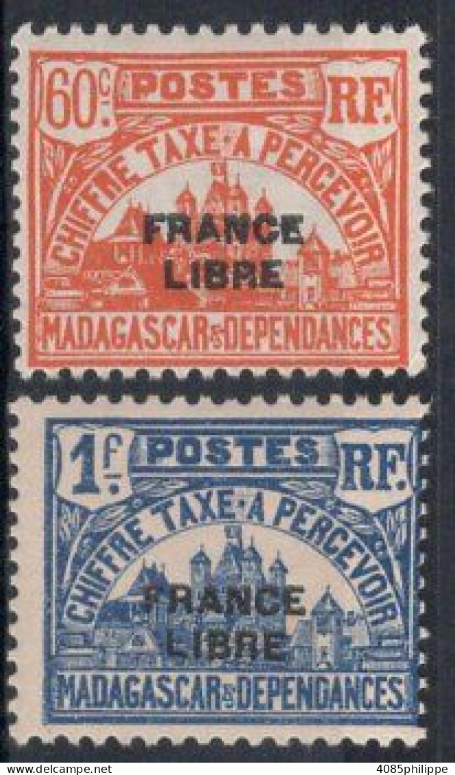 MADAGASCAR Timbres-Taxe N°24* & 25* Neufs Charnières TB  cote : 4€75 - Postage Due