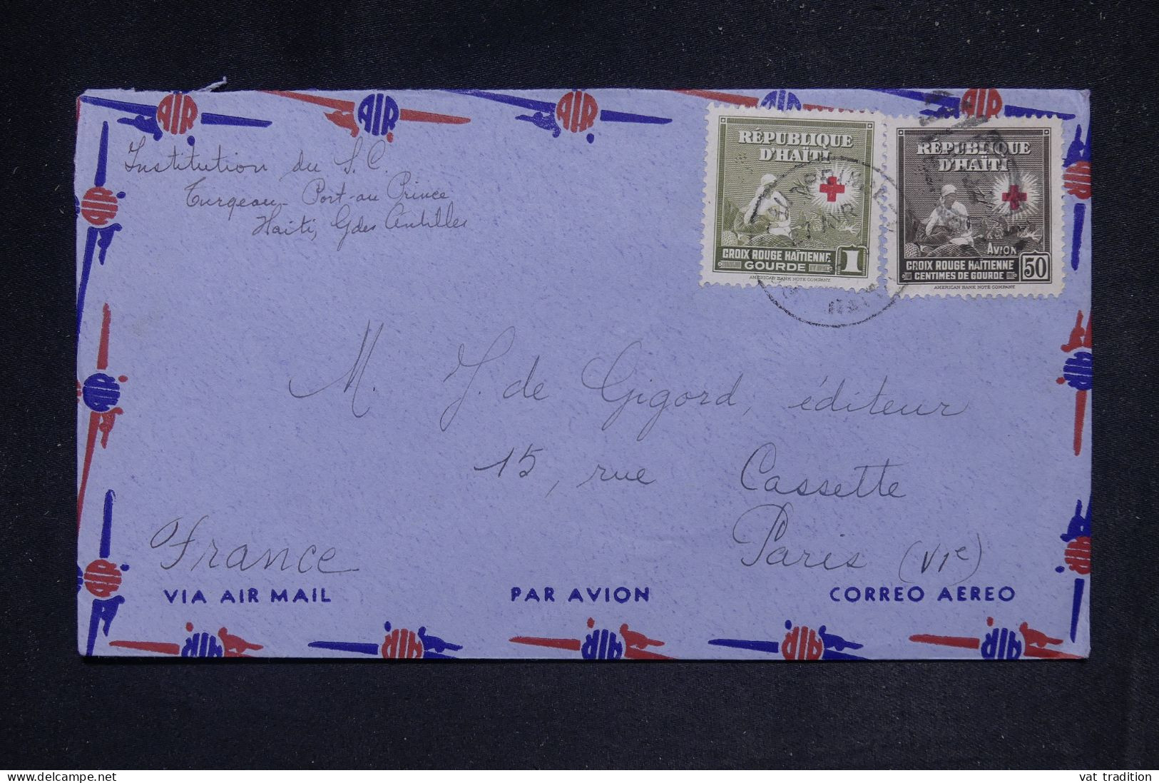 HAITI - Enveloppe De Port Au Prince Pour Paris En 1949  - L 149703 - Haïti