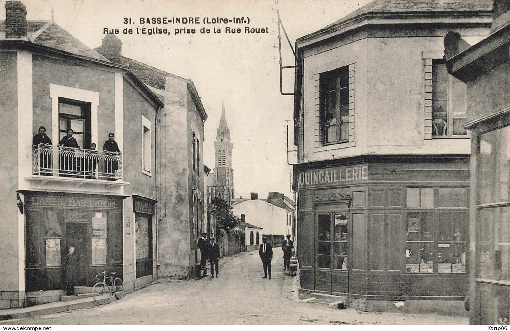 Basse Indre * Quincaillerie & Café De Basse Indre * Rue De L'église Prise De La Rue Rouet * Commerces Magasin Villageois - Basse-Indre