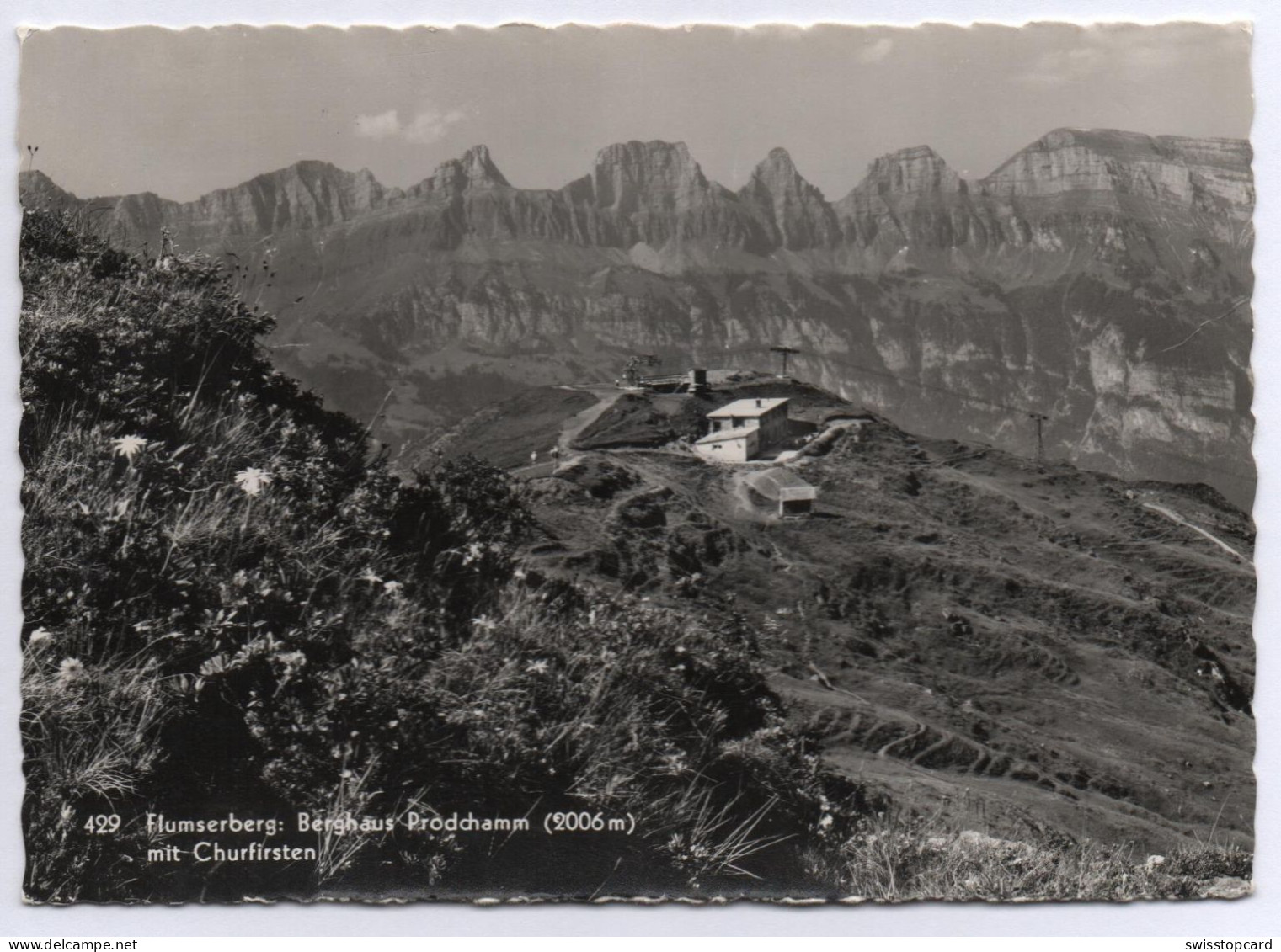 FLUMSERBERG Berghaus Prodchamm Mit Churfirsten Nr. 429 Gel. 1962 Stempel Berghaus - Flums