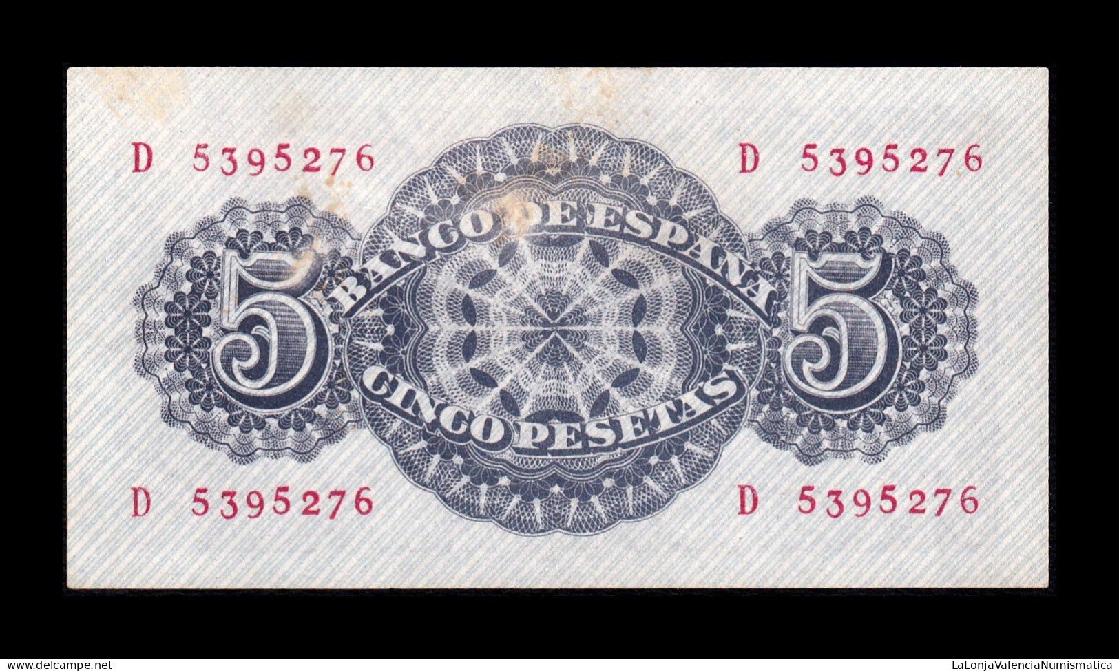 España Spain 5 Pesetas Seneca 1947 Pick 134 Serie D Sc- AUnc - 5 Pesetas