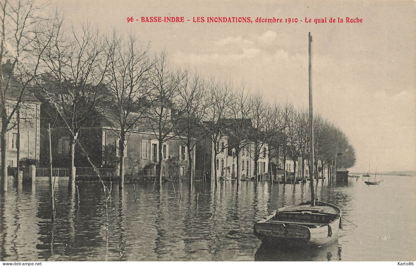 Basse Indre * Le Quai De La Roche * Bateaux * Inondations Décembre 1910 - Basse-Indre