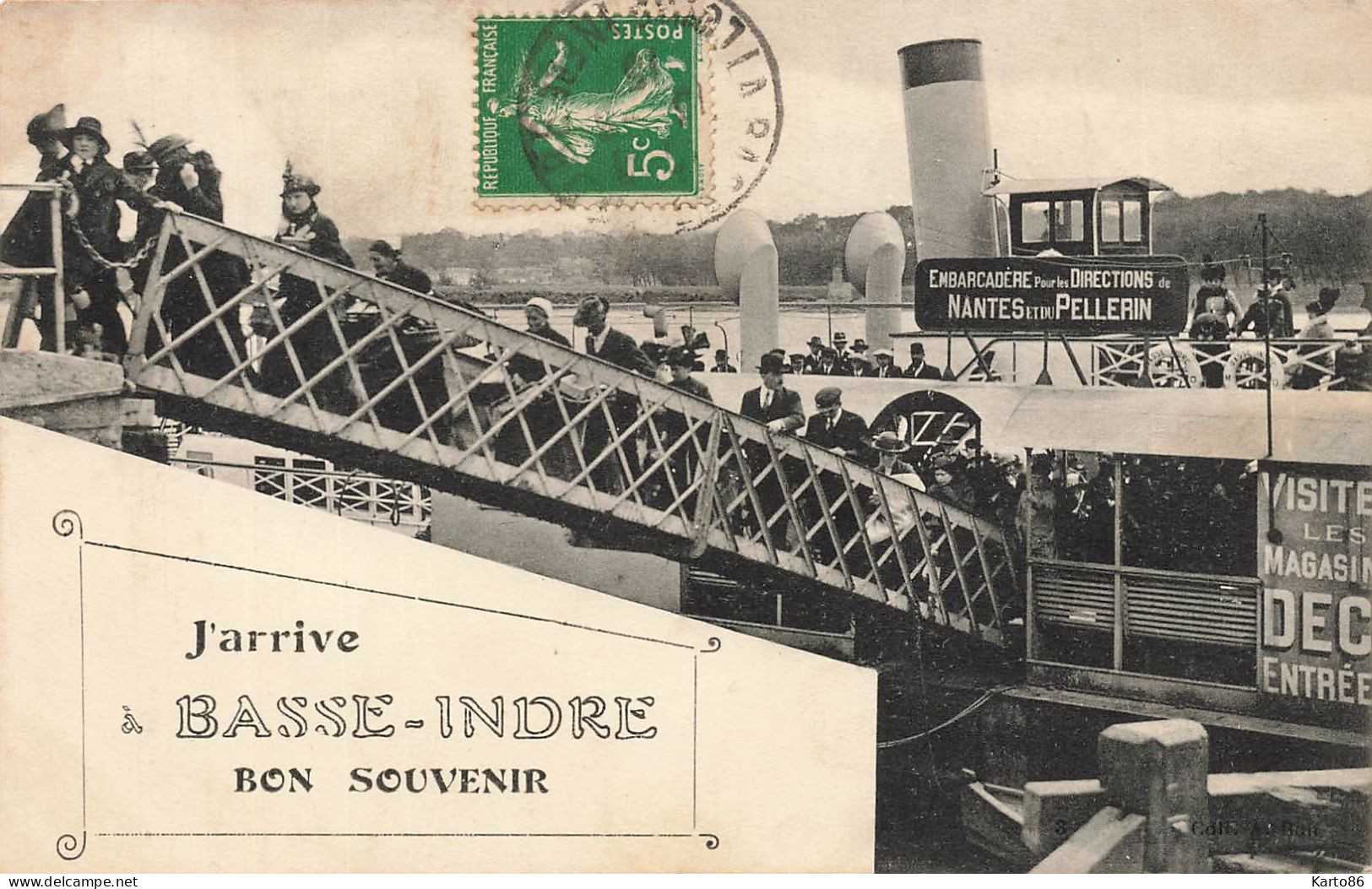 Basse Indre * Souvenir Du Village , J'arrive ! * Débarcadère Embarcadère Bateau Promenade Nantes Pellerin - Basse-Indre