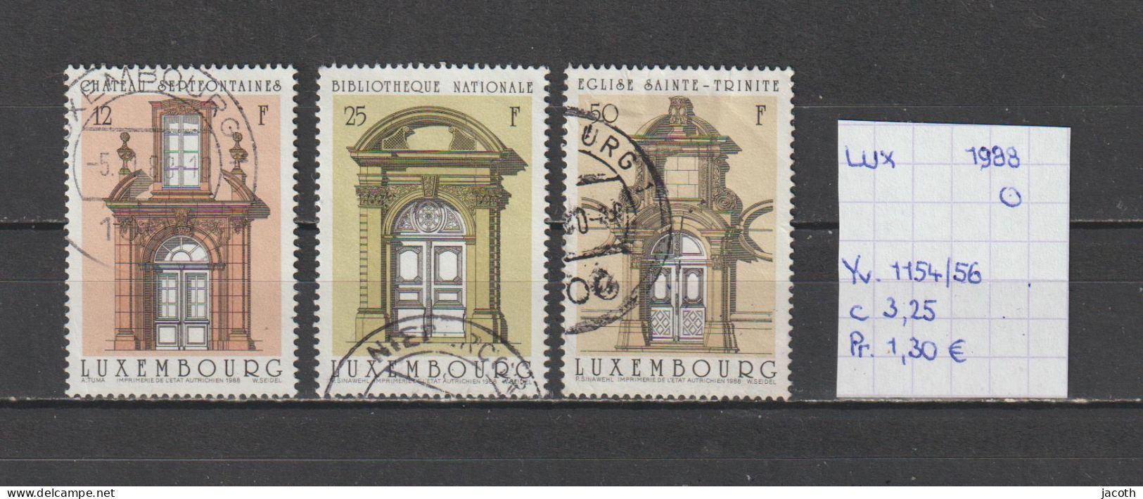 (TJ) Luxembourg 1988 - YT 1154/56 (gest./obl./used) - Oblitérés