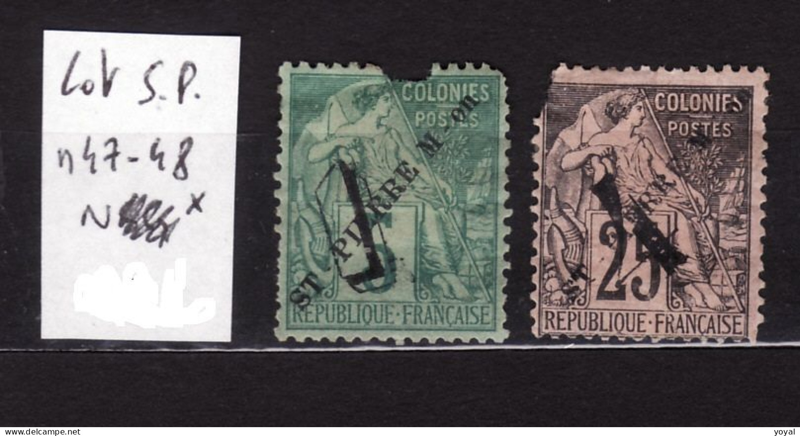 Lot ST PIERRE MIQUELON N 47-48 N* AC 184 - Unused Stamps