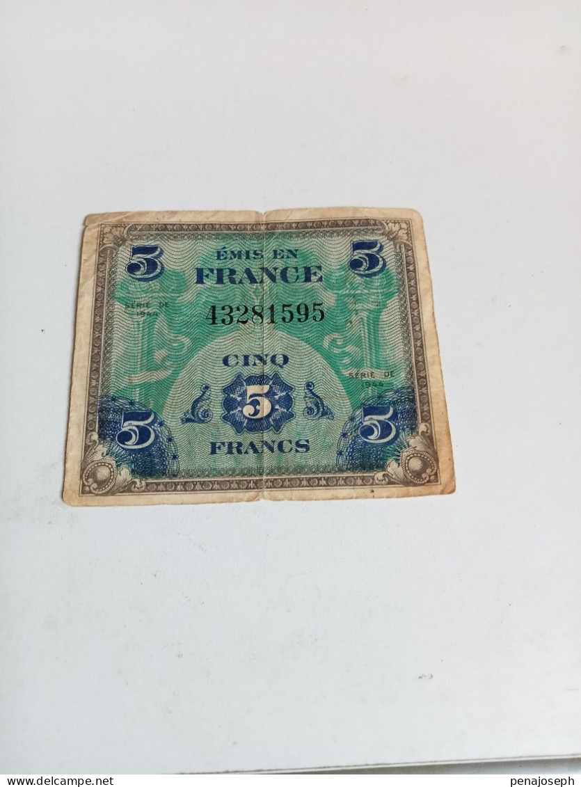 FRANCE Billet Du Débarquement De 5 Francs 1944 - Sin Clasificación