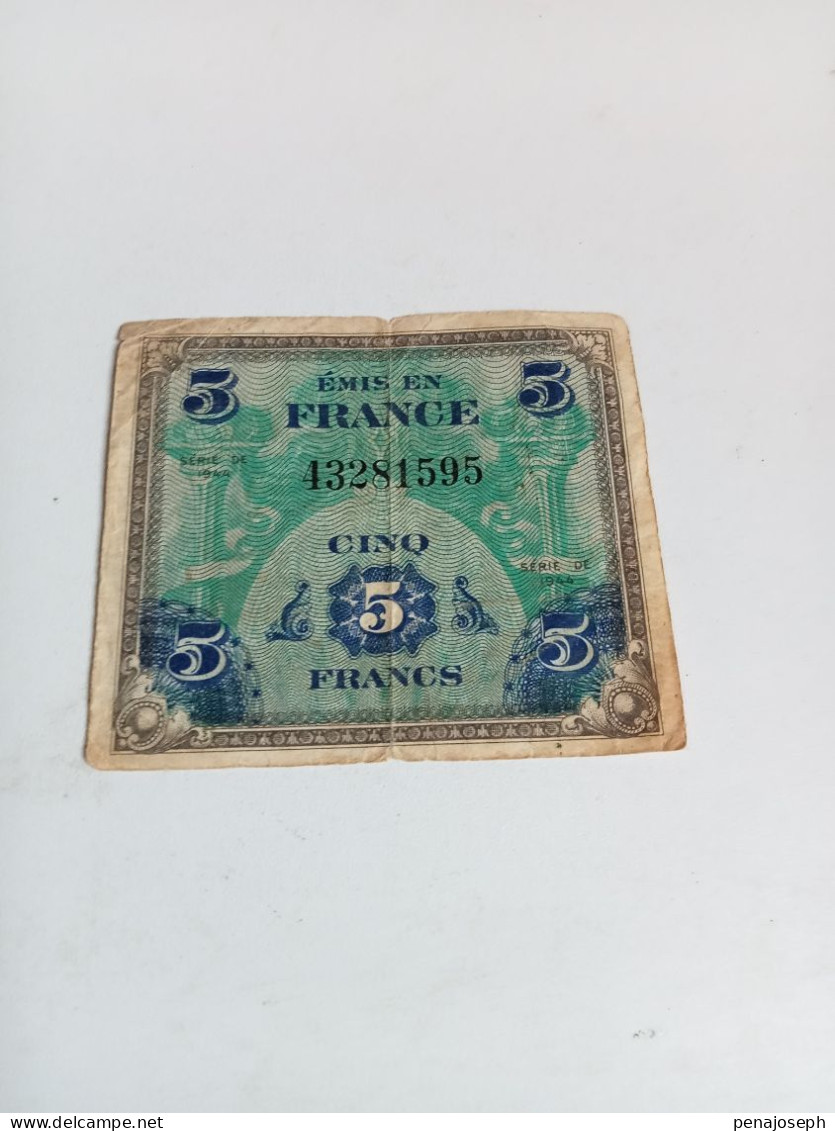 FRANCE Billet Du Débarquement De 5 Francs 1944 - Zonder Classificatie