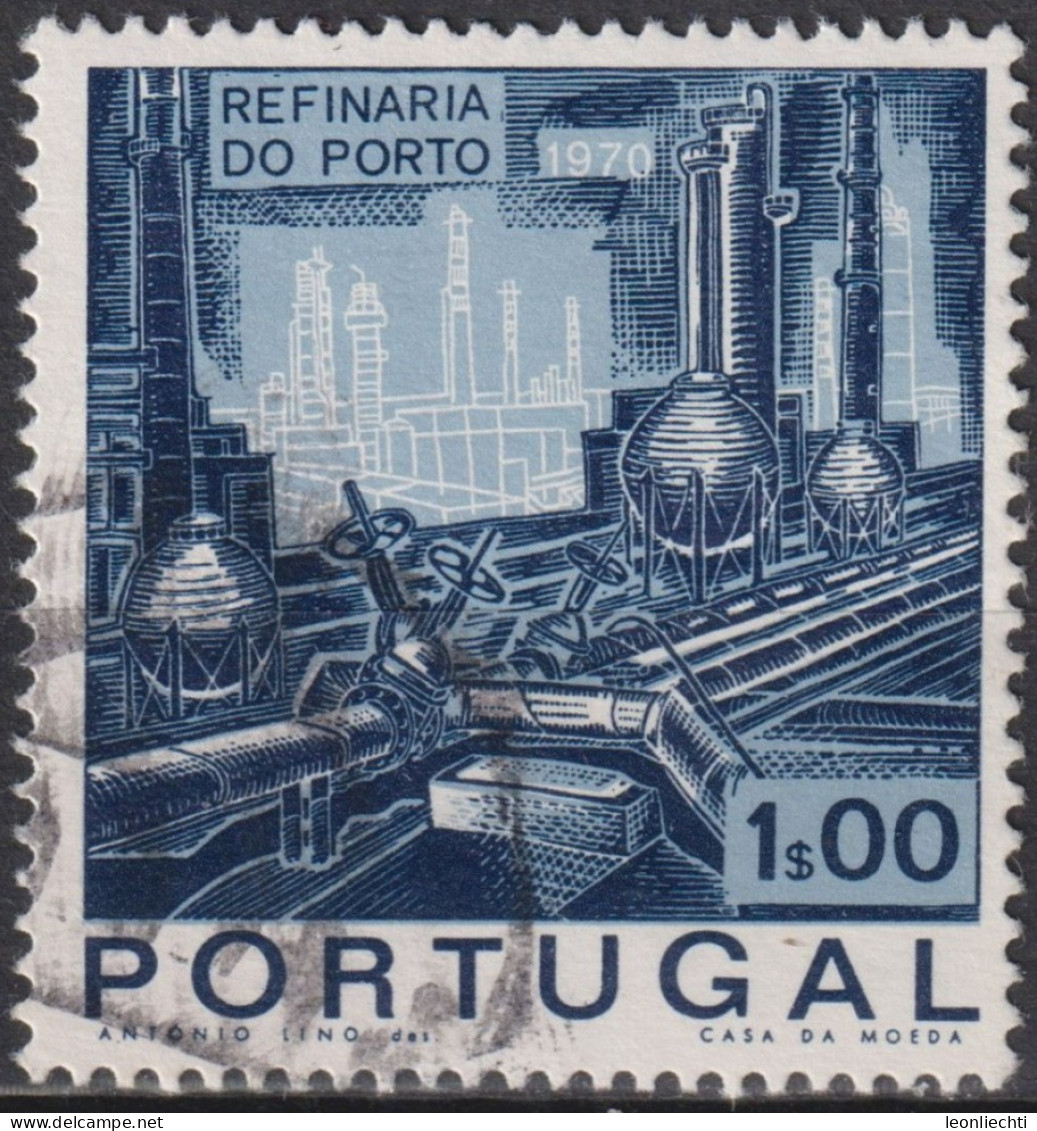 1970 Portugal ° Mi:PT 1095, Sn:PT 1063, Yt:PT 1076, Oil Refinery In Porto - Gebraucht