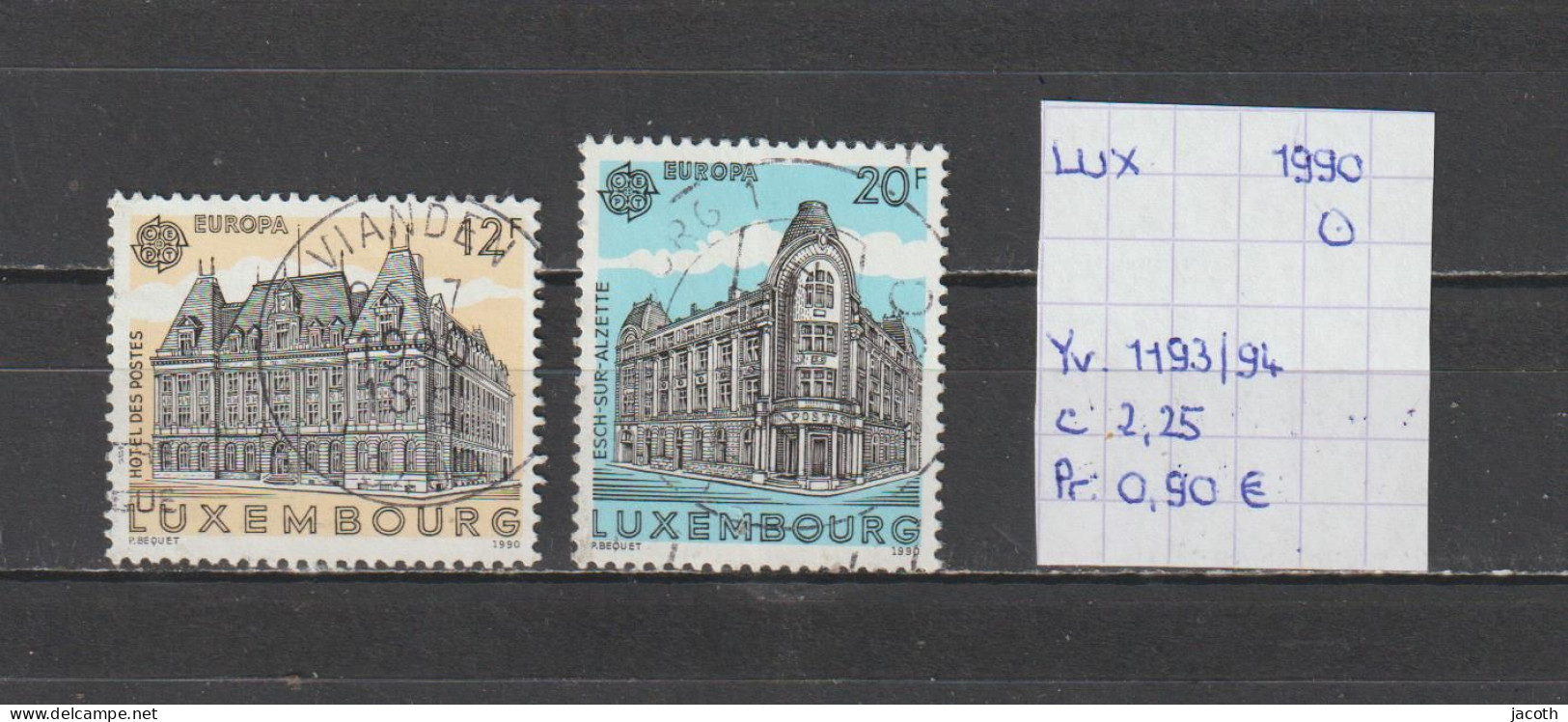 (TJ) Luxembourg 1990 - YT 1193/94 (gest./obl./used) - Usados