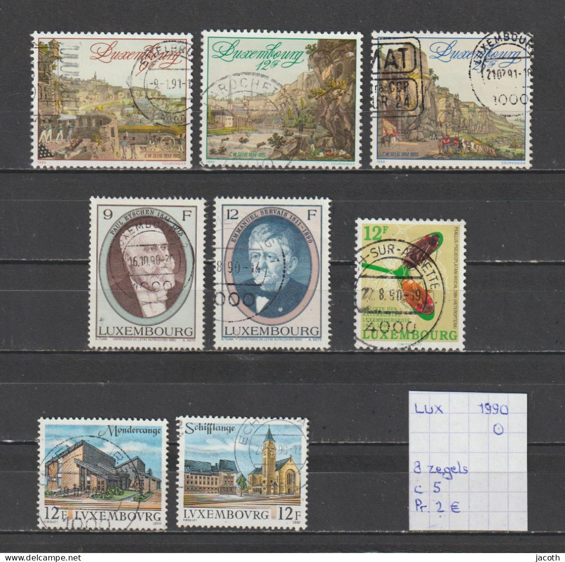 (TJ) Luxembourg 1990 - 8 Zegels (gest./obl./used) - Gebruikt