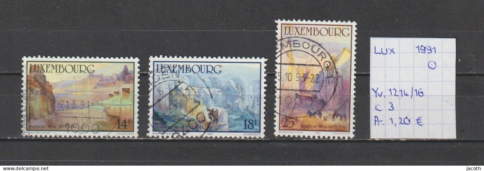 (TJ) Luxembourg 1991 - YT 1214/16 (gest./obl./used) - Used Stamps