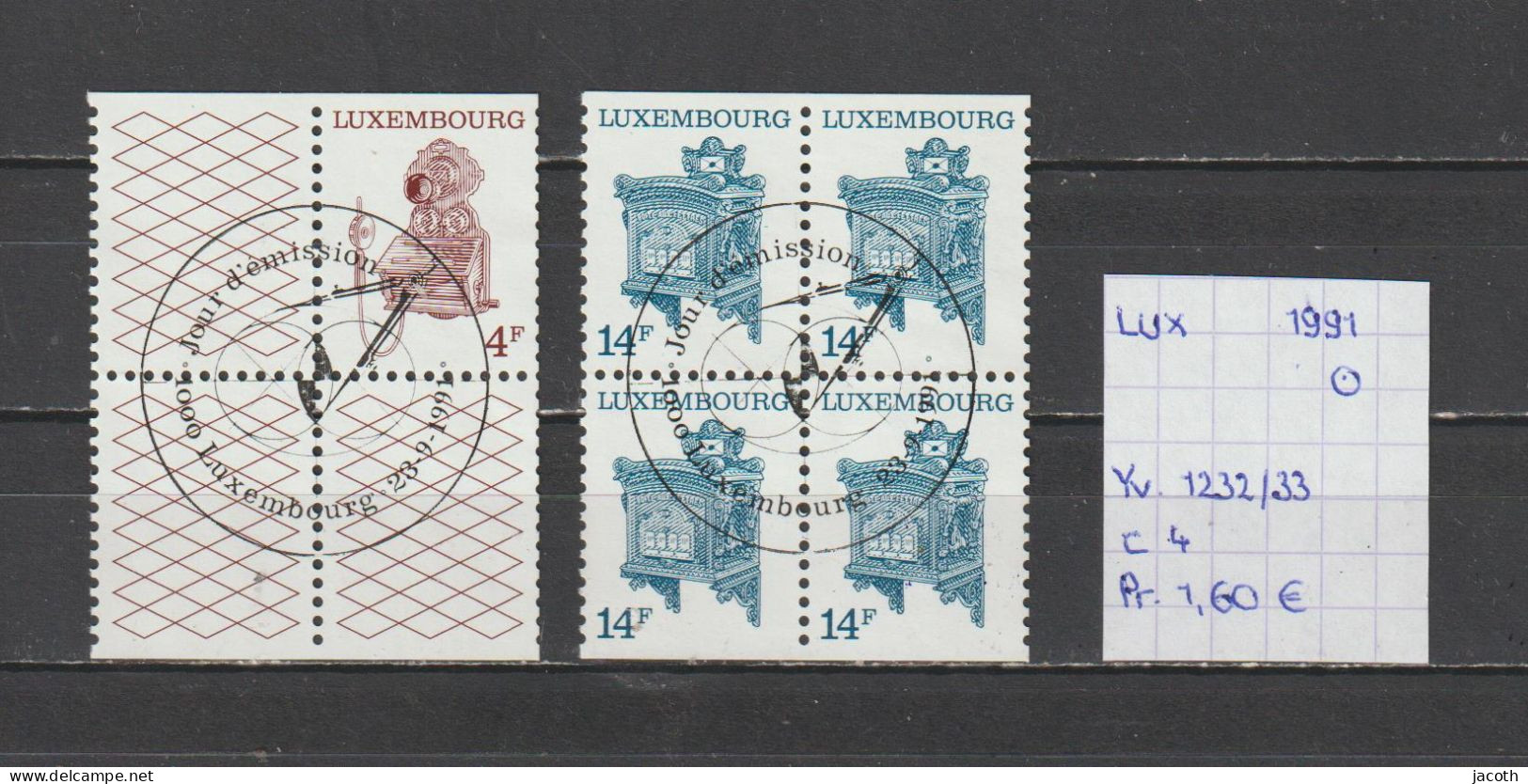 (TJ) Luxembourg 1991 - YT 1232/33 (gest./obl./used) - Oblitérés