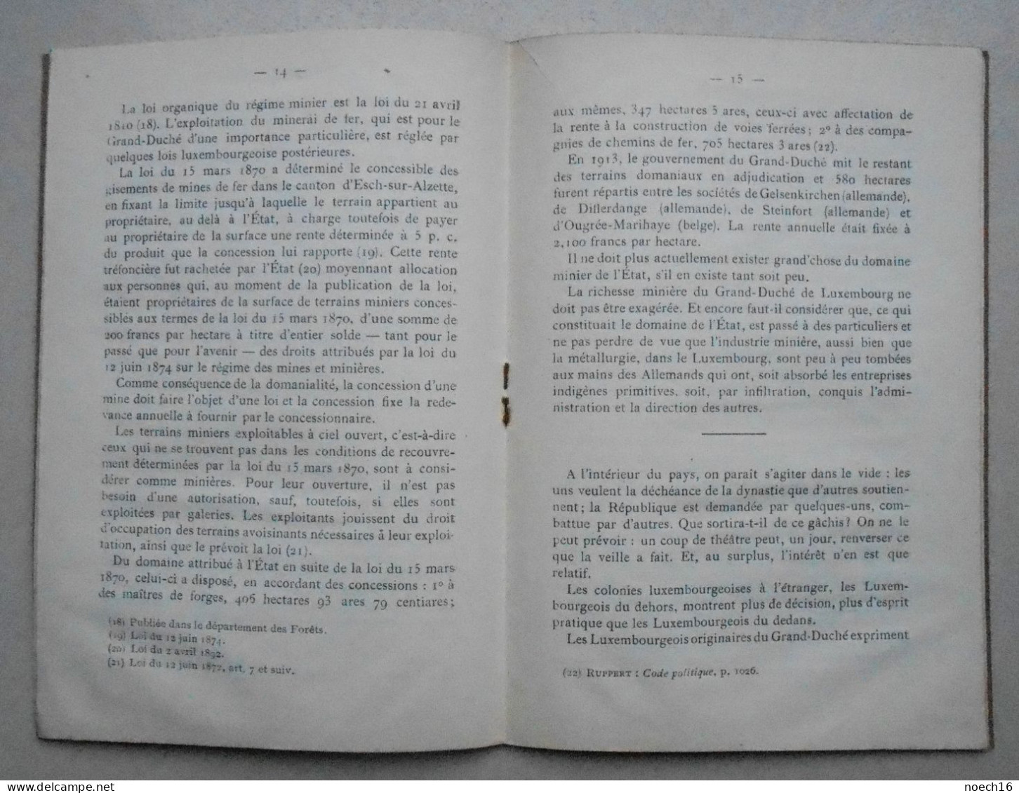 Livret Le (Grand Duché) Luxembourg Tout Entier à La Belgique / Réparation D'une Iniquité 1839-1919 - Historical Documents