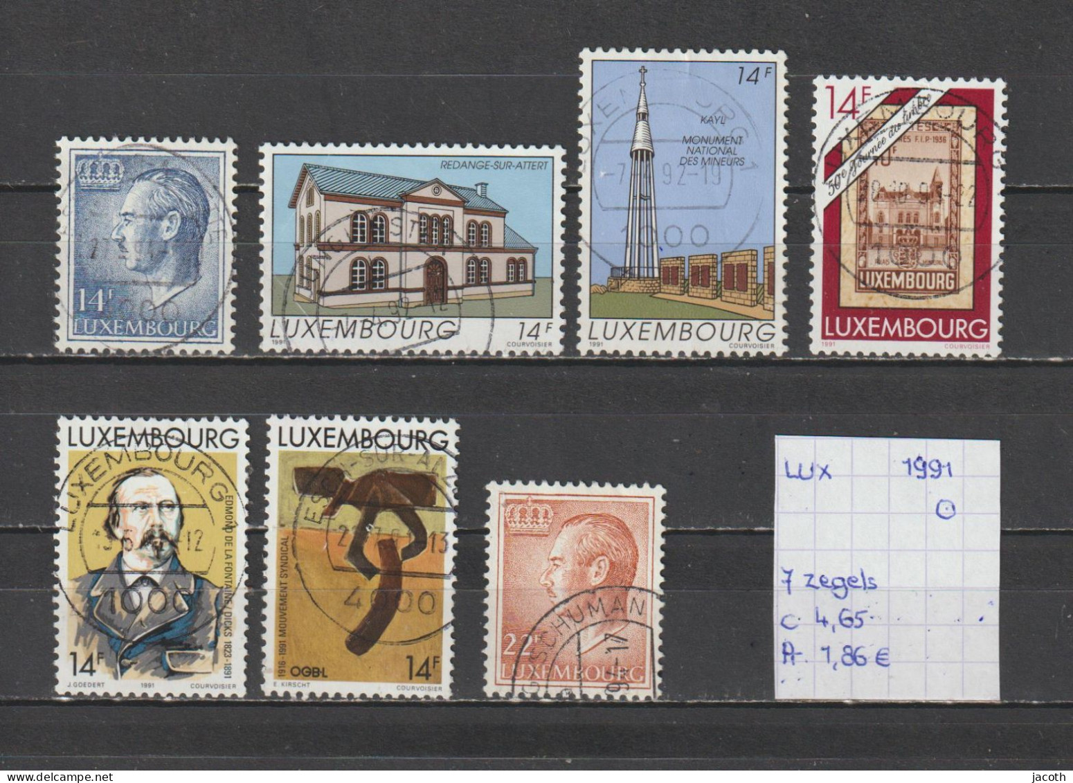 (TJ) Luxembourg 1991 - 7 Zegels (gest./obl./used) - Used Stamps