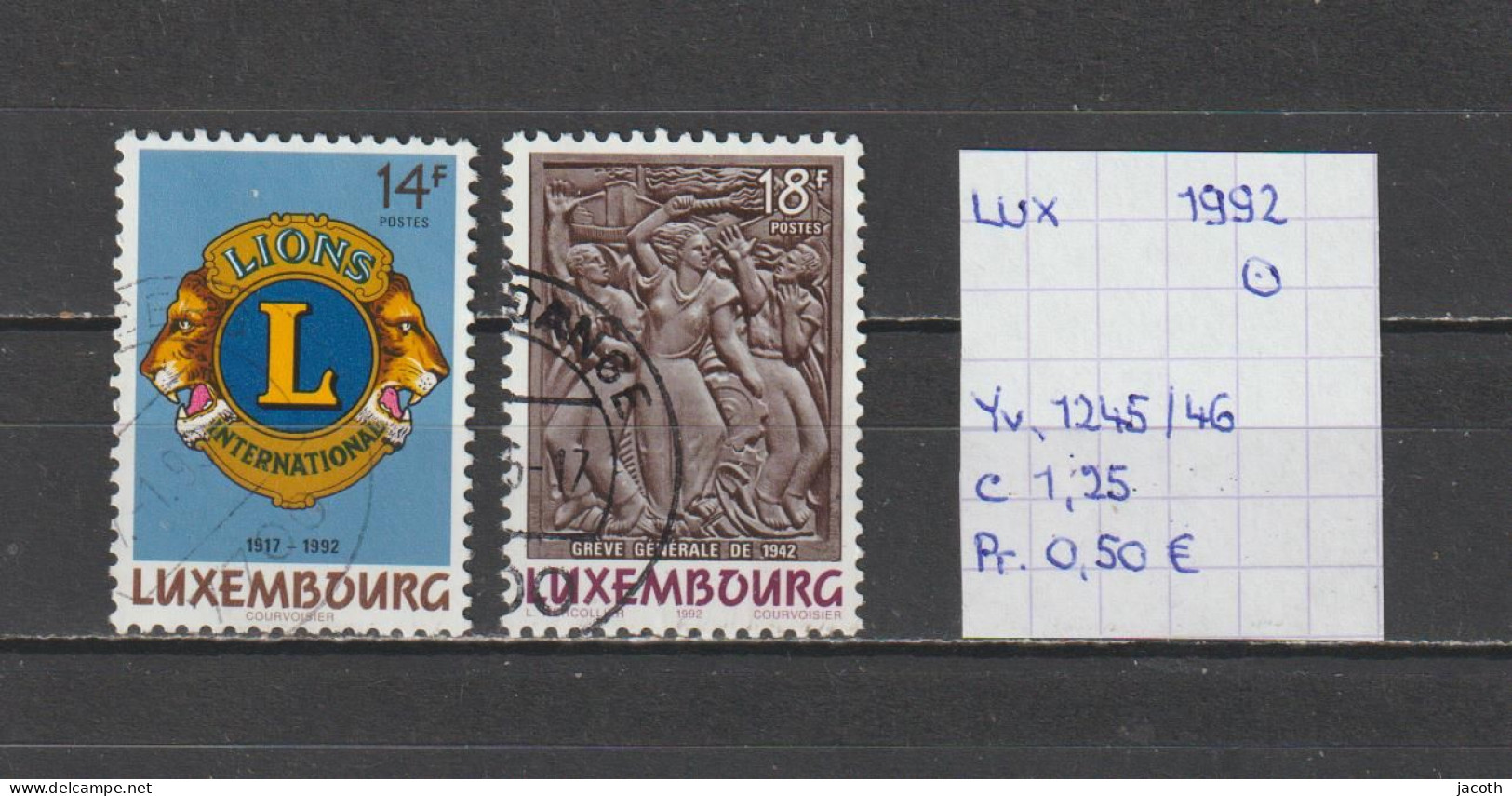 (TJ) Luxembourg 1992 - YT 1245/46 (gest./obl./used) - Oblitérés