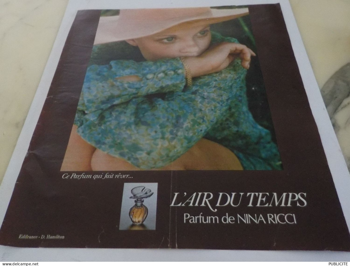 ANCIENNE PUBLICITE PARFUM  L AIR DU TEMPS DE NINA RICCI  1973 - Sonstige & Ohne Zuordnung