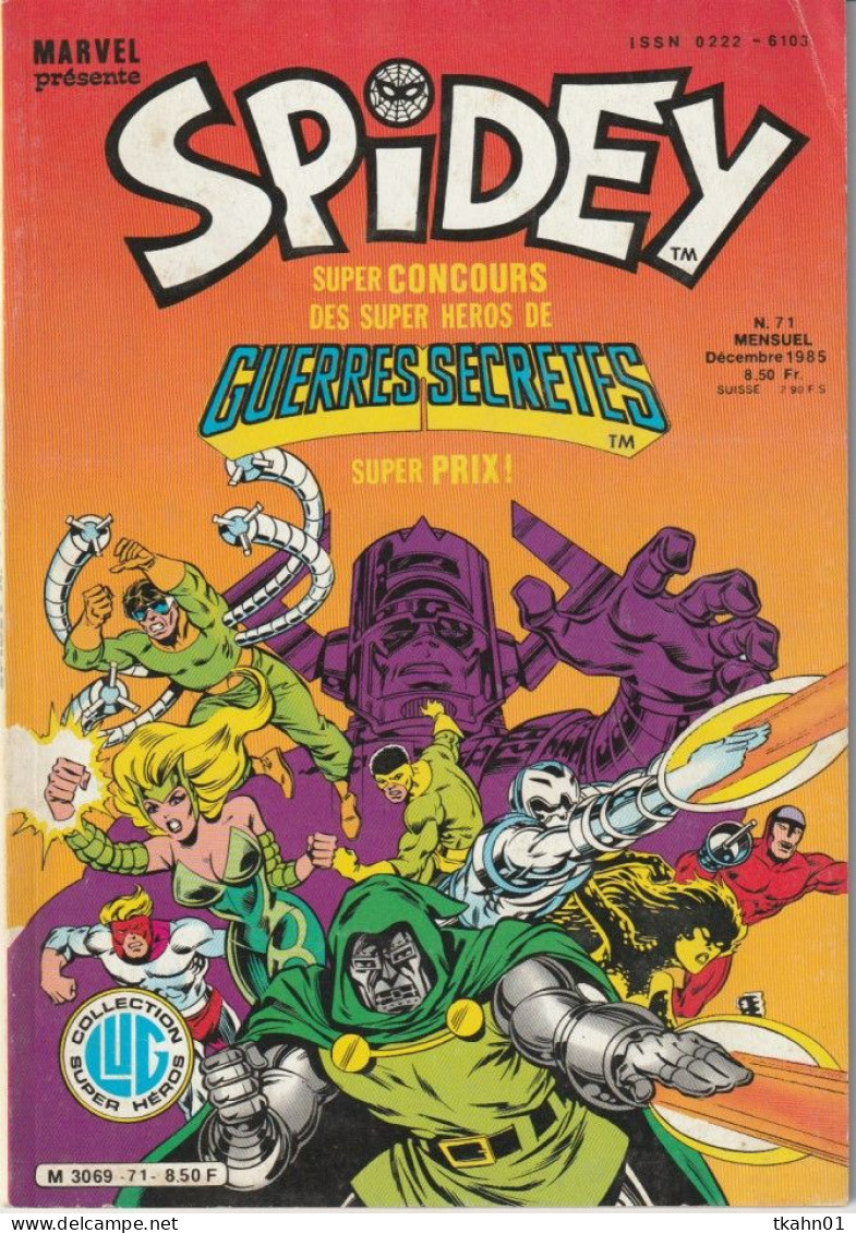 SPIDEY N° 71 " LUG " DE 1985  BE/TBE - Spidey