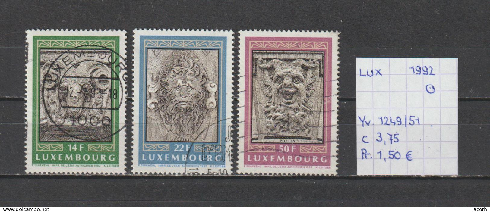 (TJ) Luxembourg 1992 - YT 1249/51 (gest./obl./used) - Usati