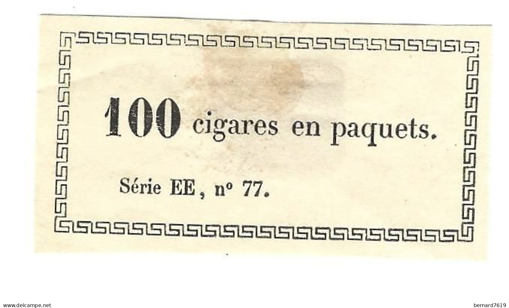 Etiquette   100 Cigares En Paquets  Serie  EE  N+ 77 - Etiquetas