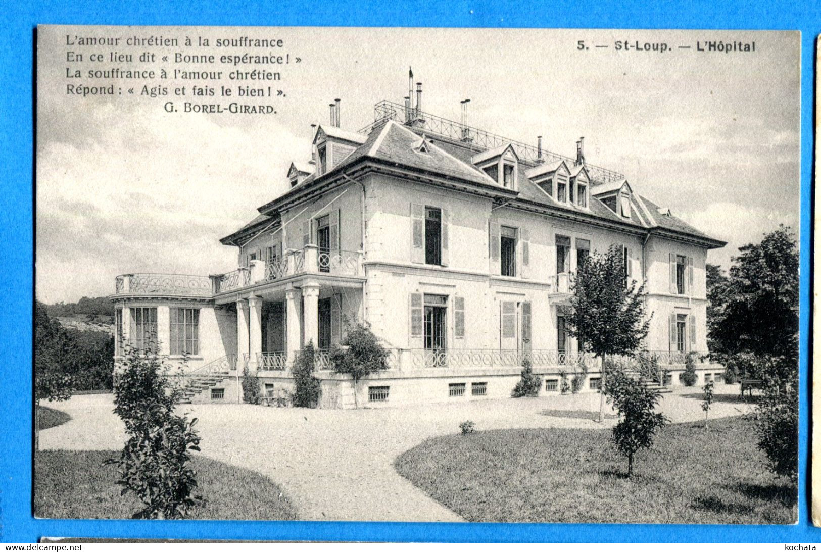 OLI1008, Hôpital De St-Loup, V. Marchand, 5,  Circulée 1910 - Pompaples