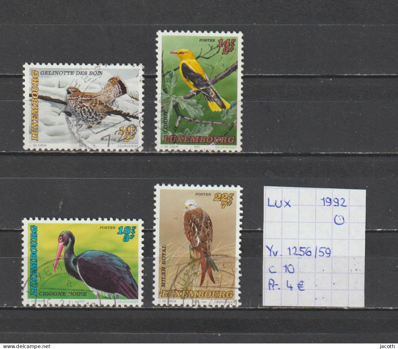 (TJ) Luxembourg 1992 - YT 1256/59 (gest./obl./used) - Gebraucht