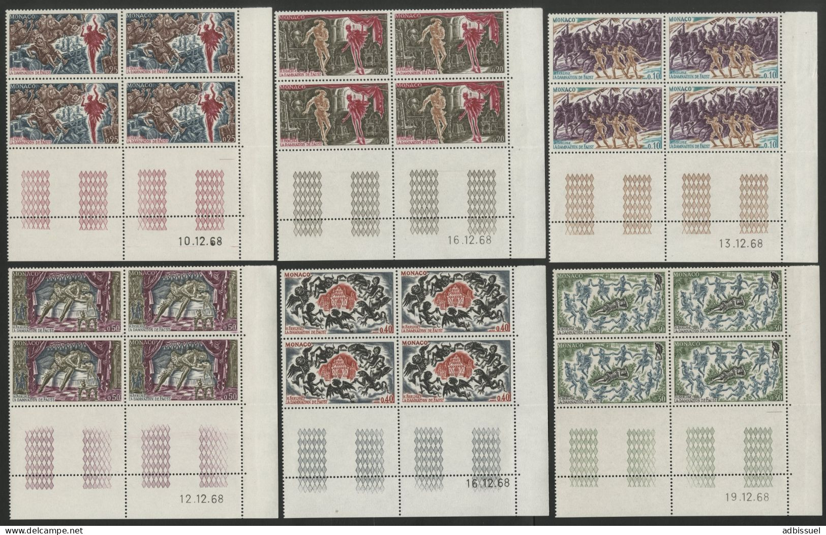 MONACO N° 779 à 787 9 Blocs De Quatre Avec Coins Datés Neufs ** MNH - Unused Stamps
